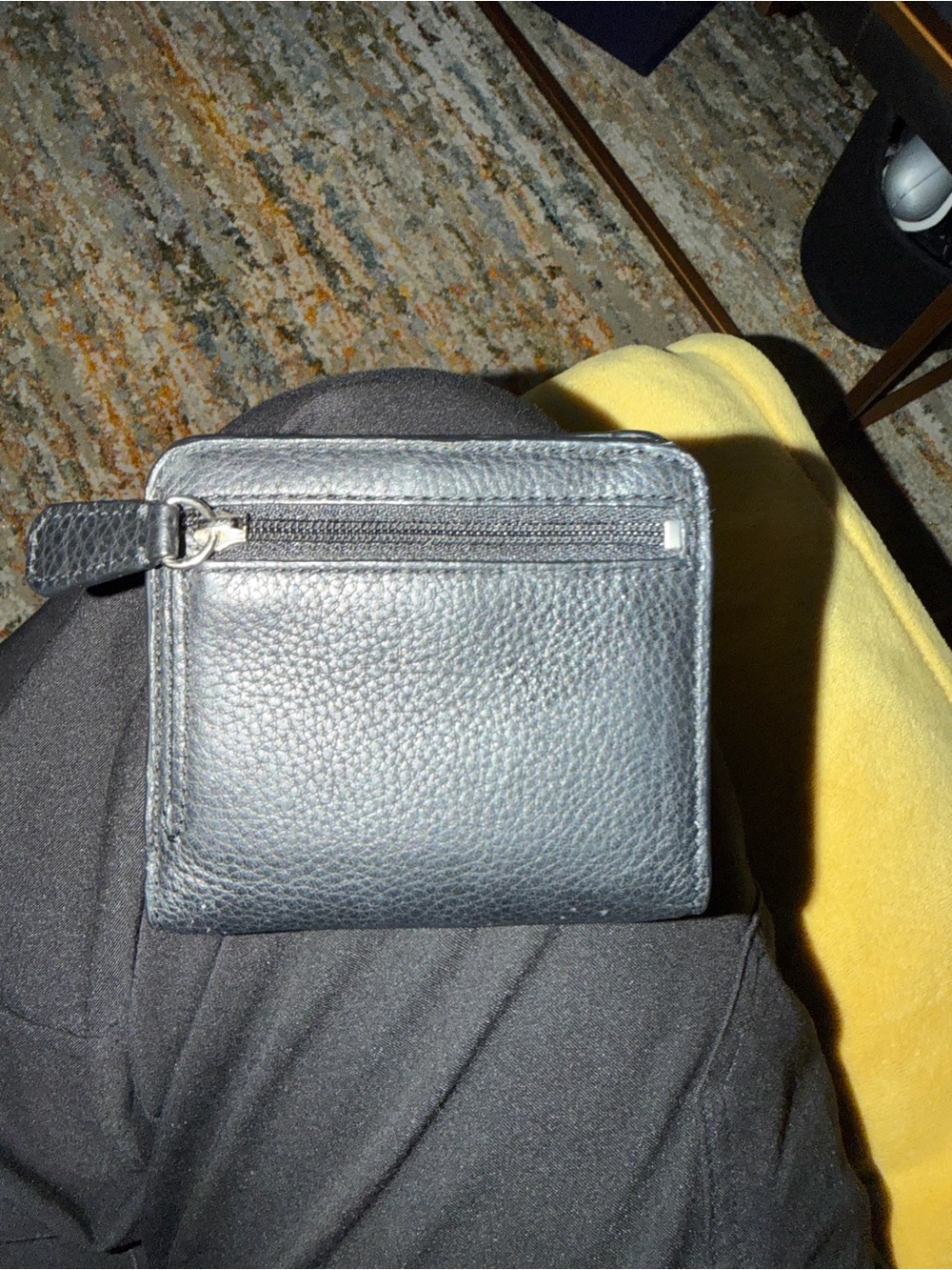 Coach Pebbled Leather Compact Wallet - Navy Black - Picture 2 of 5